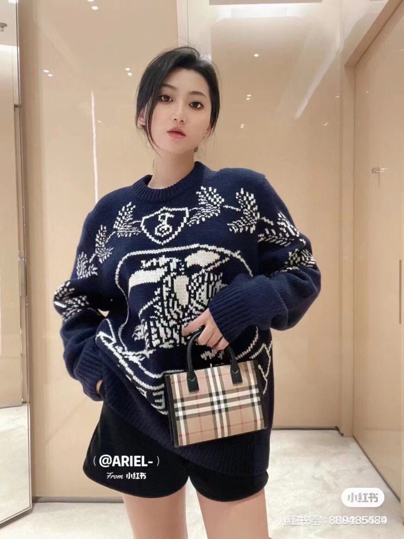 Burberry Navy Equestrian Crest Knit Sweater view