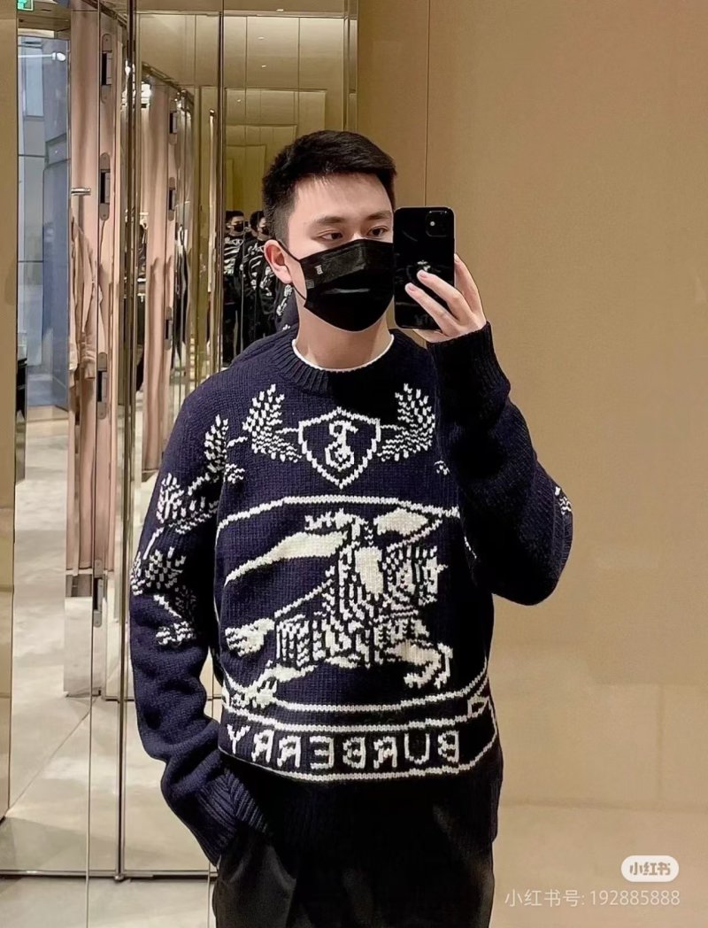 Burberry Navy Equestrian Crest Knit Sweater view