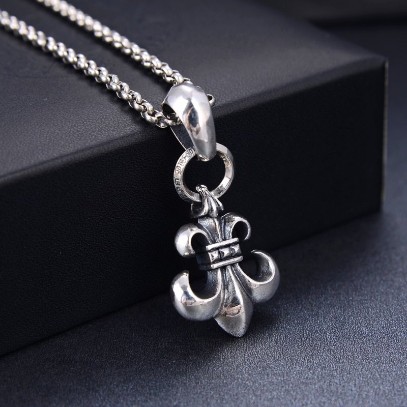 Chrome Hearts Fleur-de-Lis Silver Pendant Necklace view