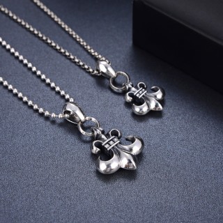 Chrome Hearts Fleur-de-Lis Silver Pendant Necklace view 3