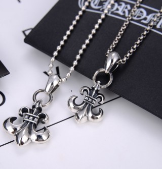 Chrome Hearts Fleur-de-Lis Silver Pendant Necklace view 4