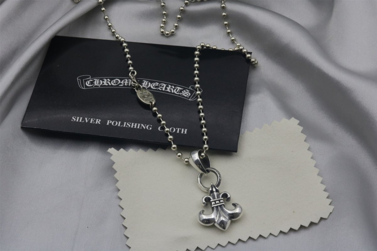 Chrome Hearts Fleur-de-Lis Silver Pendant Necklace view
