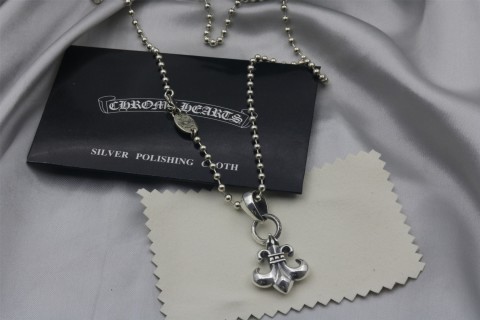 Chrome Hearts Fleur-de-Lis Silver Pendant Necklace view 5