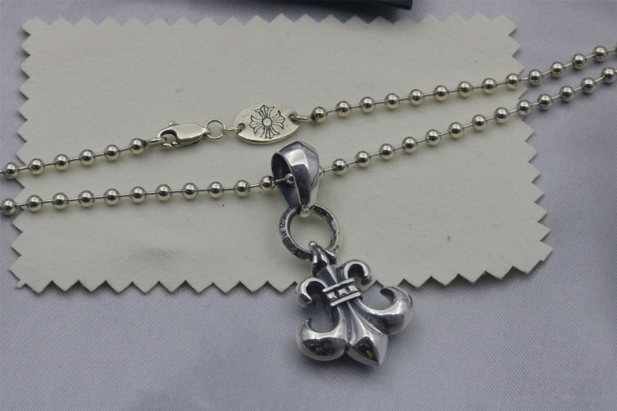 Chrome Hearts Fleur-de-Lis Silver Pendant Necklace view