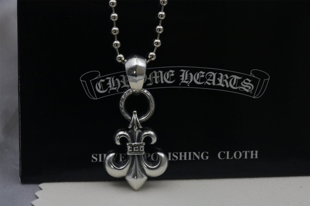 Chrome Hearts Fleur-de-Lis Silver Pendant Necklace view