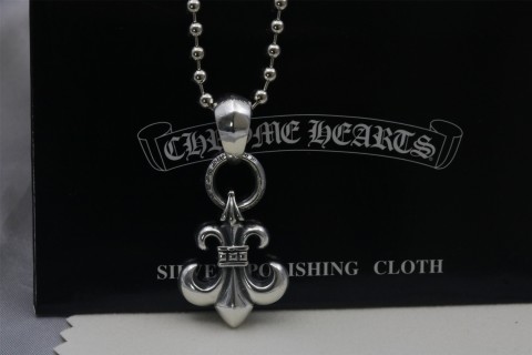 Chrome Hearts Fleur-de-Lis Silver Pendant Necklace view 8