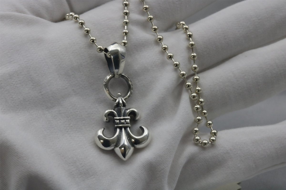 Chrome Hearts Fleur-de-Lis Silver Pendant Necklace view