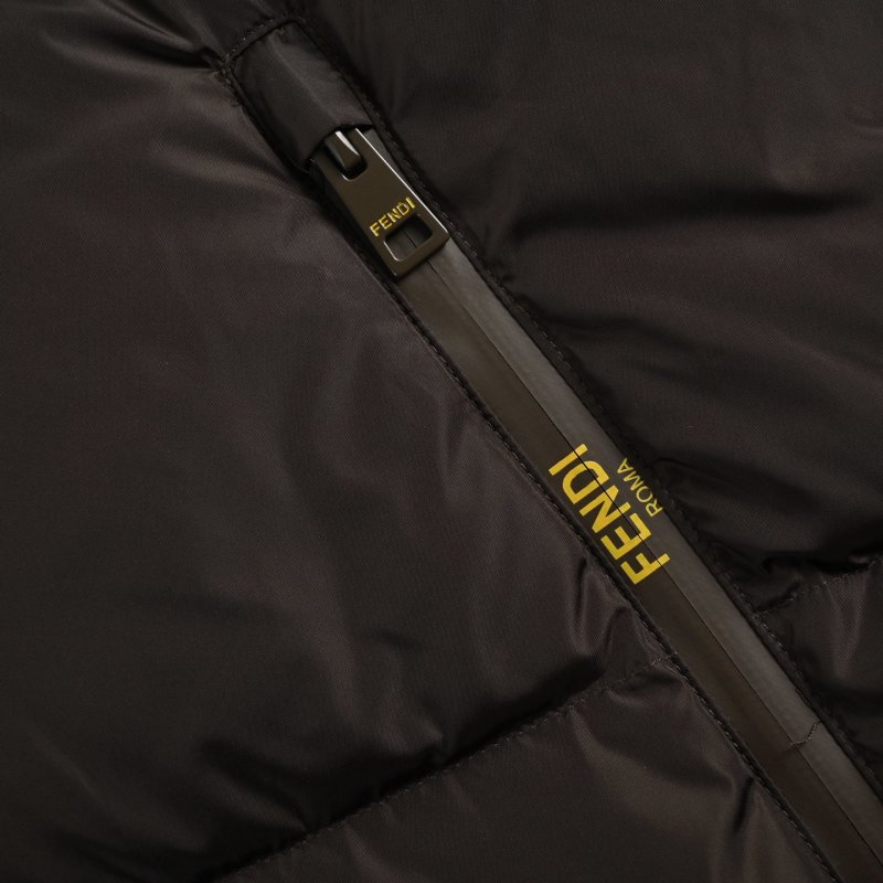 Brown Quilted Down Puffer Jacket with Hood view