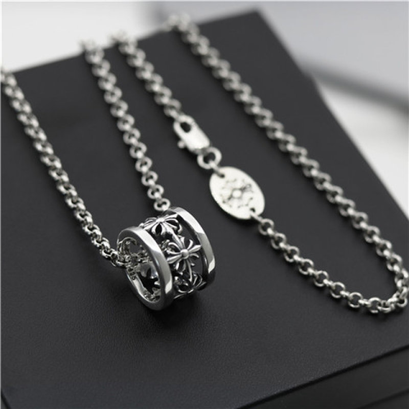 Chrome Hearts Cross Sterling Silver Pendant Necklace