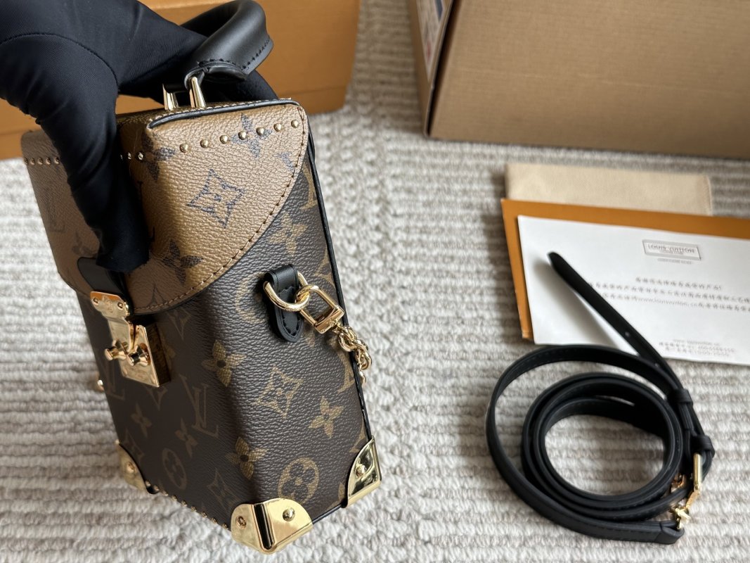 Louis Vuitton Monogram Box Bag Brown Gold Hardware view