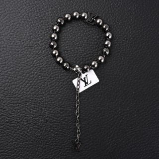 Louis Vuitton Monogram Pearls Beaded Bracelet Silver