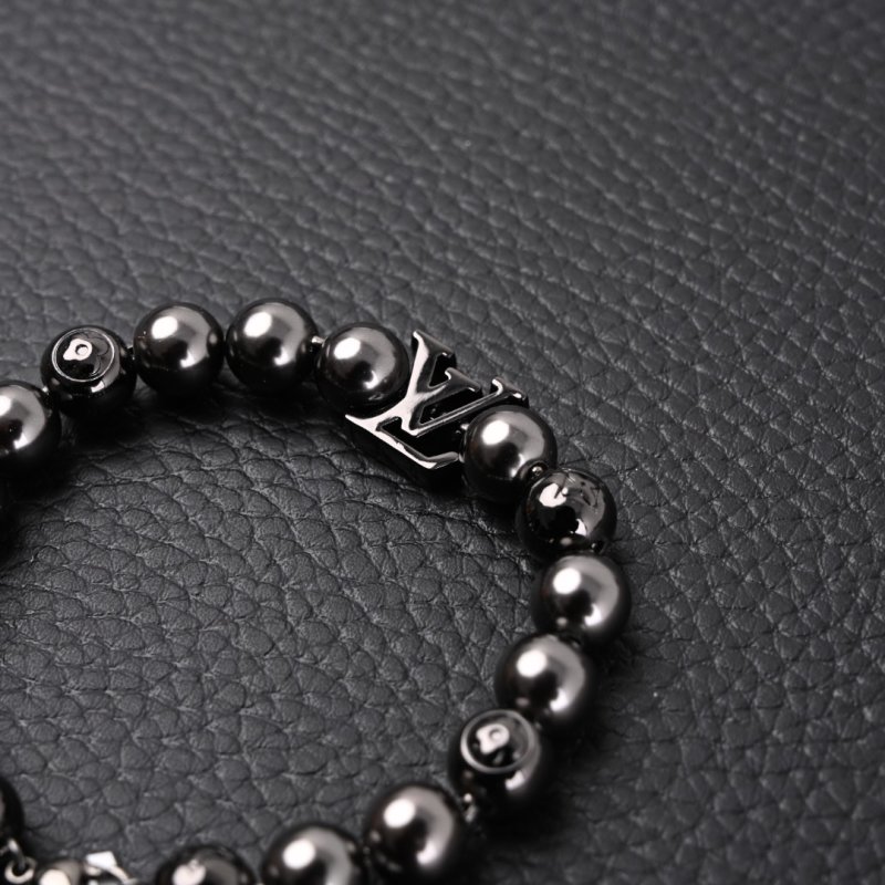 Louis Vuitton Monogram Pearls Beaded Bracelet Silver view