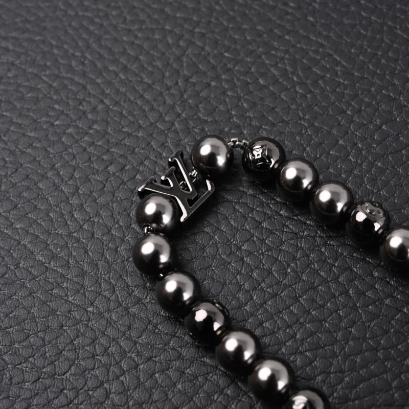 Louis Vuitton Monogram Pearls Beaded Bracelet Silver view