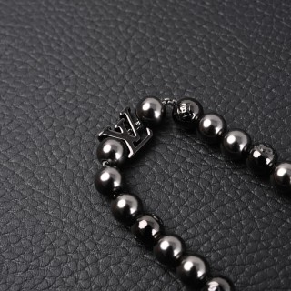 Louis Vuitton Monogram Pearls Beaded Bracelet Silver view 3