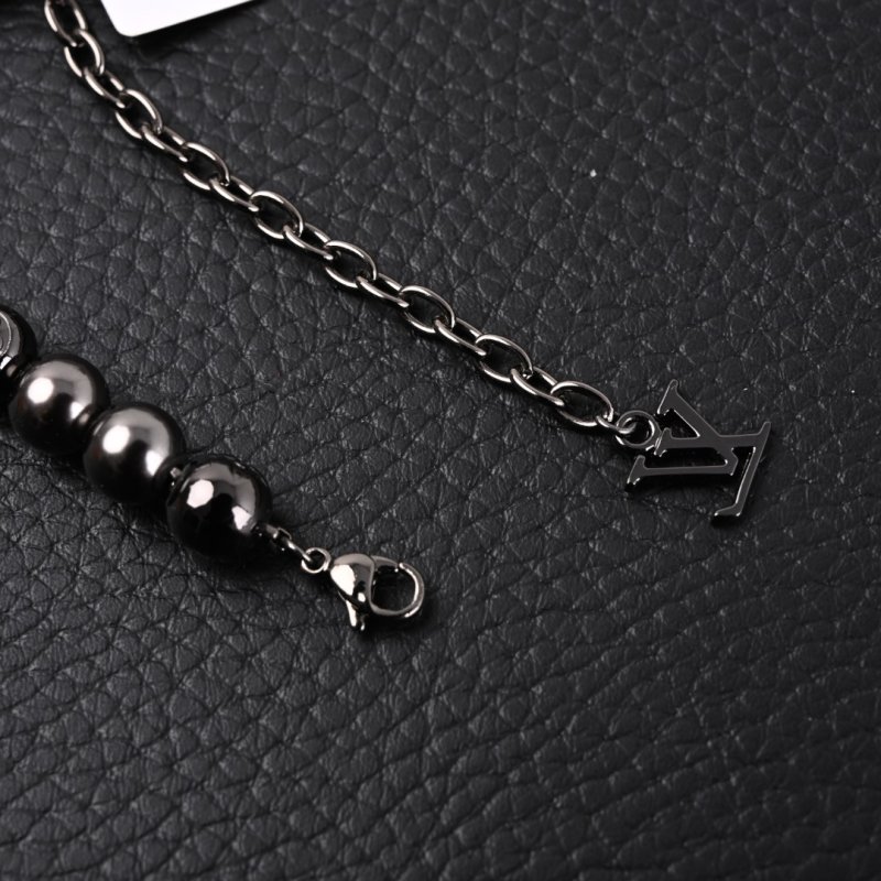 Louis Vuitton Monogram Pearls Beaded Bracelet Silver view