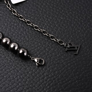 Louis Vuitton Monogram Pearls Beaded Bracelet Silver view 5
