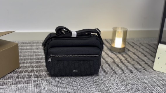 Dior Black Monogram Canvas Crossbody Bag