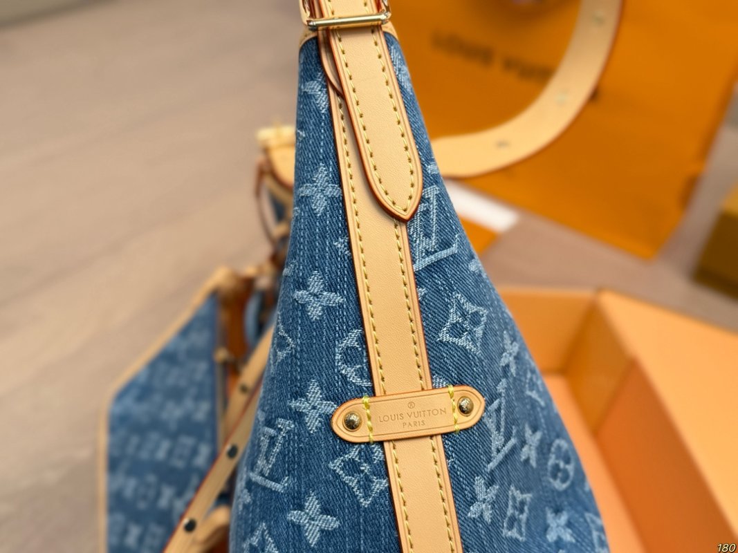 Louis Vuitton Carryall Denim Tote Bag with Pouch – Blue view