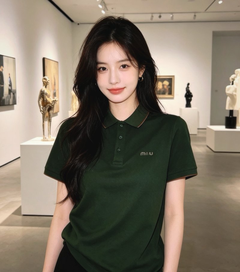 Miu Miu Forest Green Polo Shirt