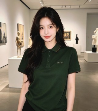 Miu Miu Forest Green Polo Shirt