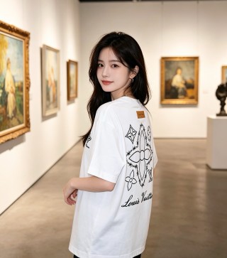 Louis Vuitton Star Embroidered White T-Shirt view 2