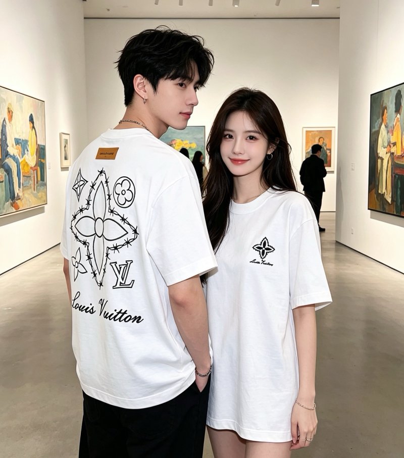 Louis Vuitton Star Embroidered White T-Shirt view