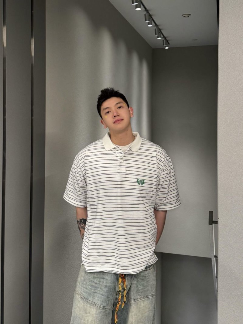 Lacoste Classic Striped Polo Shirt - Cream Navy