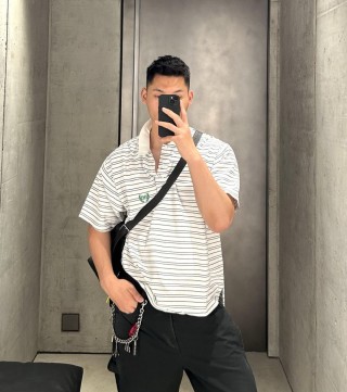 Lacoste Classic Striped Polo Shirt - Cream Navy view 3