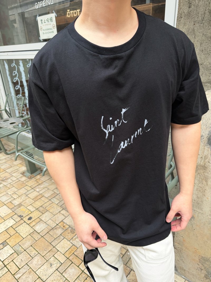 Saint Laurent Black Script Logo T-Shirt