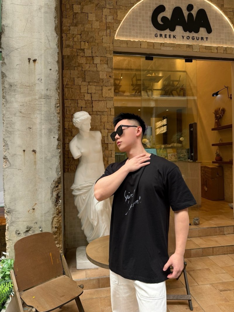 Saint Laurent Black Script Logo T-Shirt view
