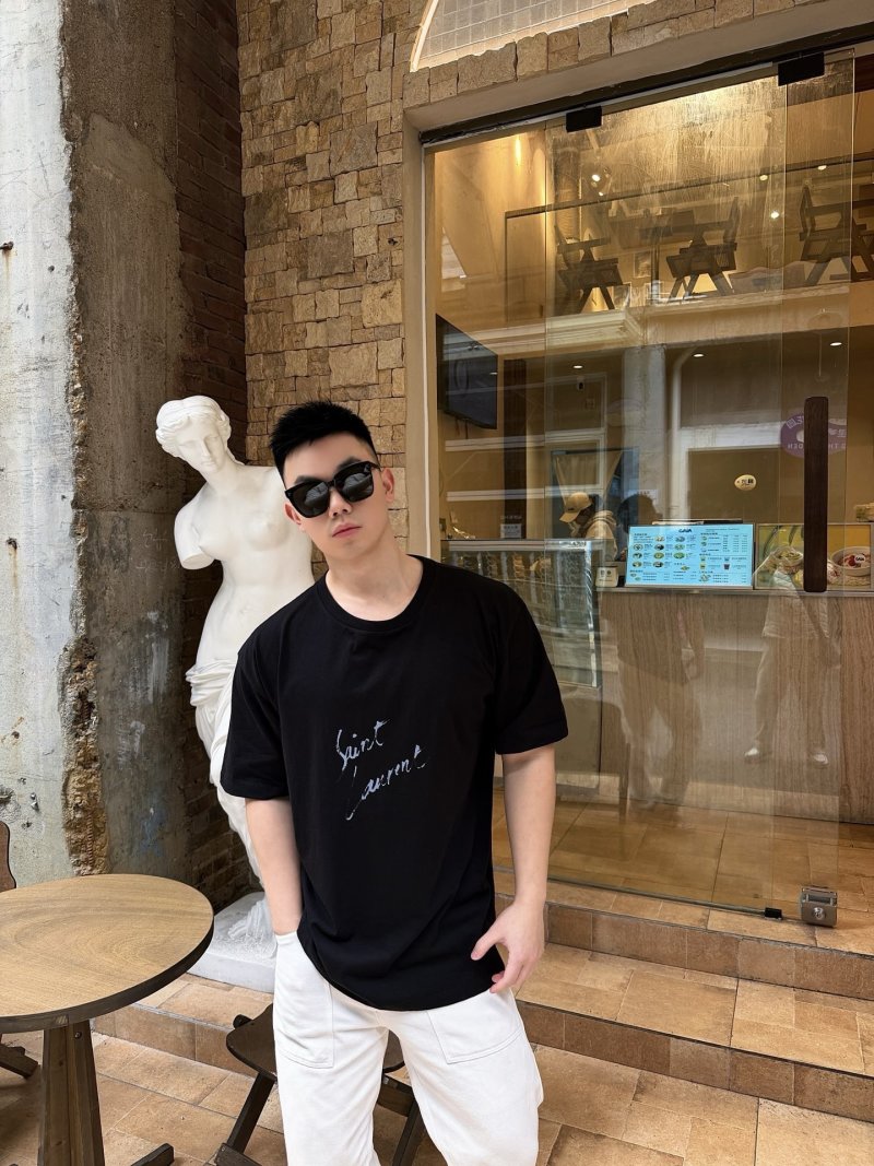 Saint Laurent Black Script Logo T-Shirt view