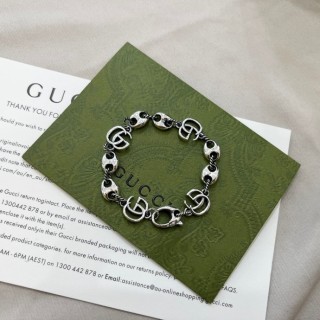 Gucci Double G Pig Nose Silver Chain Bracelet view 2