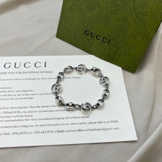 Gucci Double G Pig Nose Silver Chain Bracelet view 3