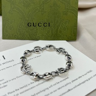Gucci Double G Pig Nose Silver Chain Bracelet view 5