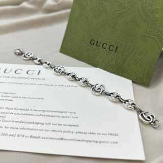 Gucci Double G Pig Nose Silver Chain Bracelet view 6