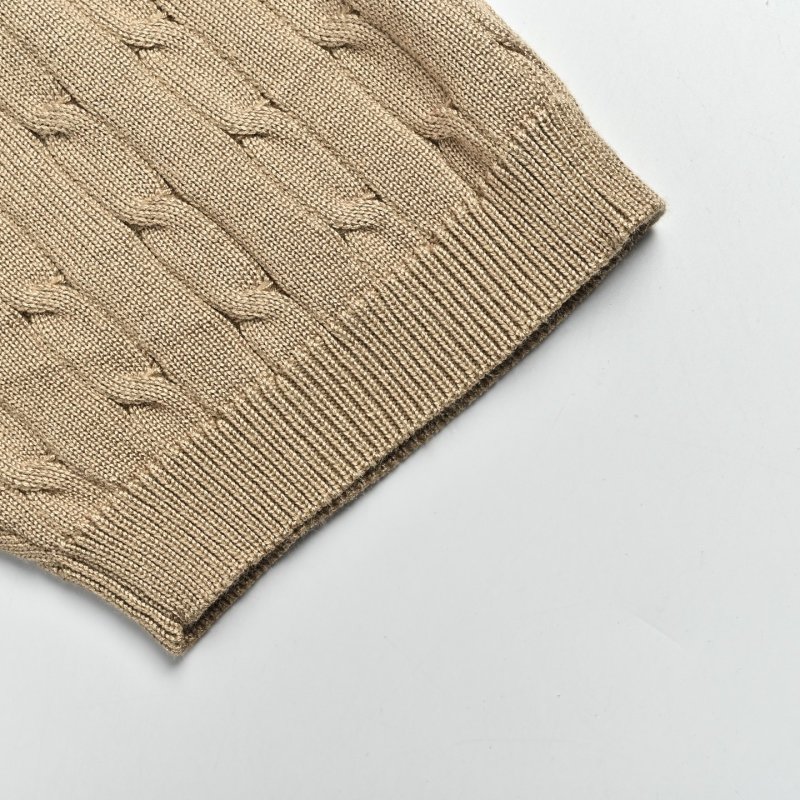 Polo Ralph Lauren Beige Cable Knit Short Sleeve Polo view