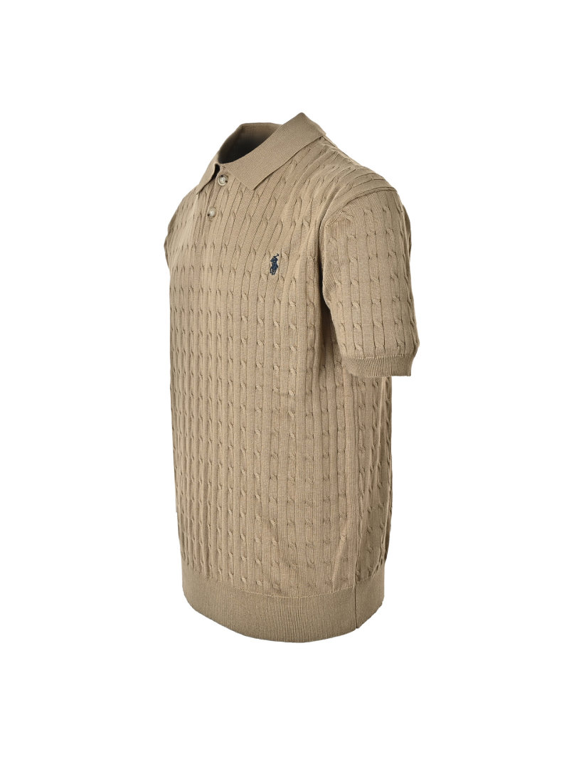 Polo Ralph Lauren Beige Cable Knit Short Sleeve Polo view