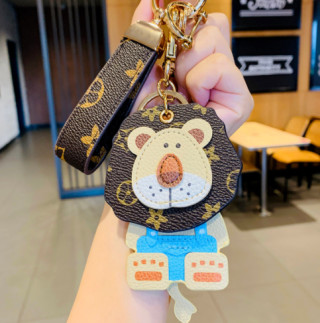 LV Classic Lion Head Leather Keychain Charm view 9