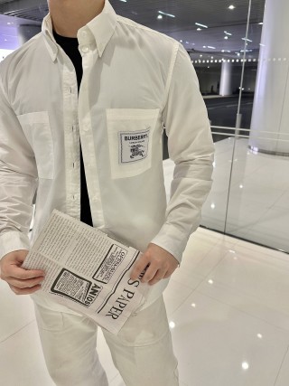 Burberry Cream Oversized Utility Shirt Jacket view 5