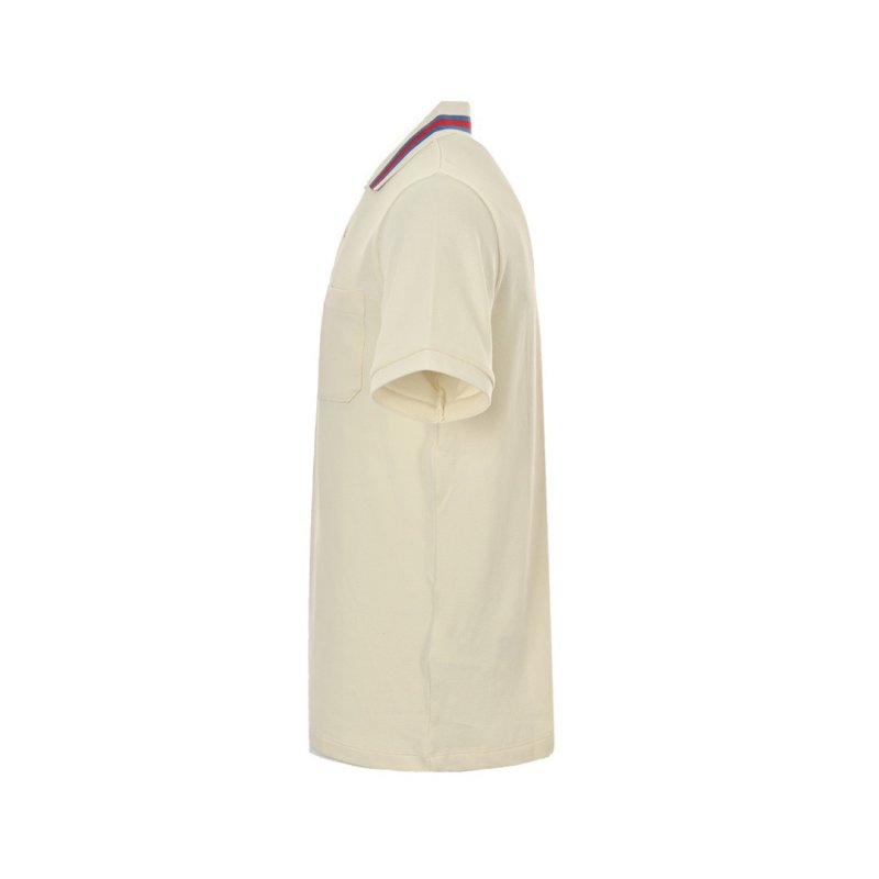 Cream Polo Shirt with Striped Collar view