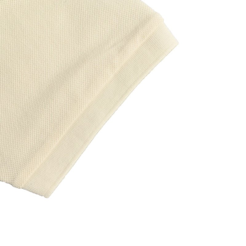Cream Polo Shirt with Striped Collar view