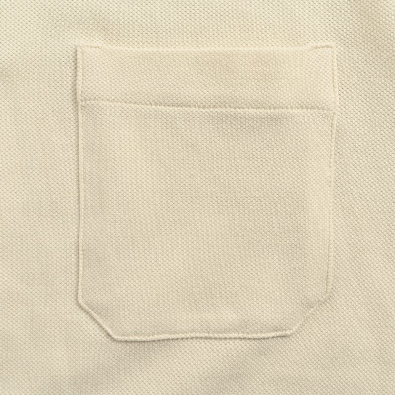 Cream Polo Shirt with Striped Collar view