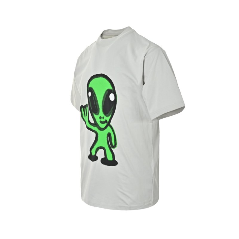 Neon Green Octopus Graphic Short Sleeve T-Shirt White view