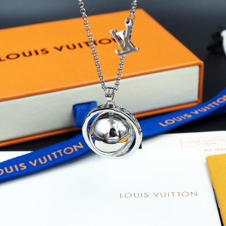 Louis Vuitton LV Globe Crystal Pendant Necklace Silver view 6