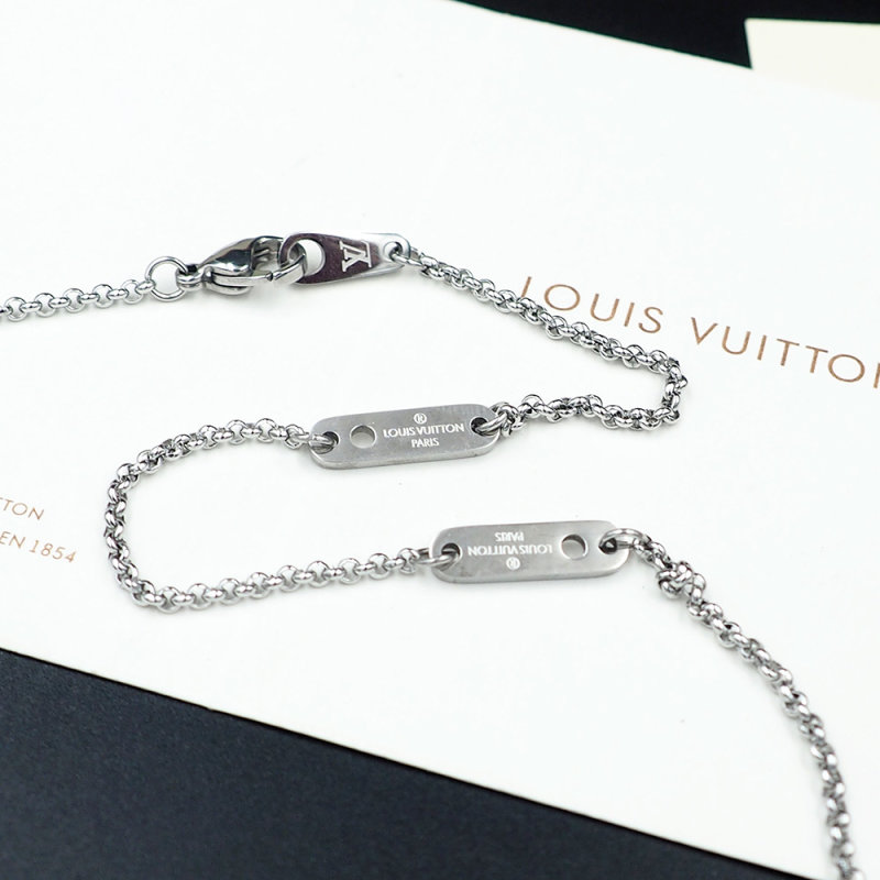 Louis Vuitton LV Globe Crystal Pendant Necklace Silver view