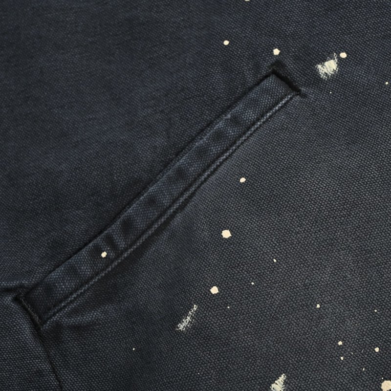 Oversized Distressed Denim Jacket with Graphic Print - Charcoal view