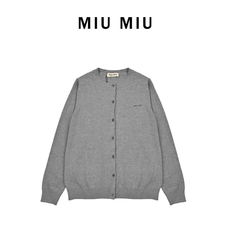 Gray Knit Button-Up Cardigan Sweater view