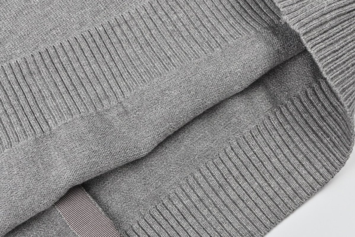 Gray Knit Button-Up Cardigan Sweater view