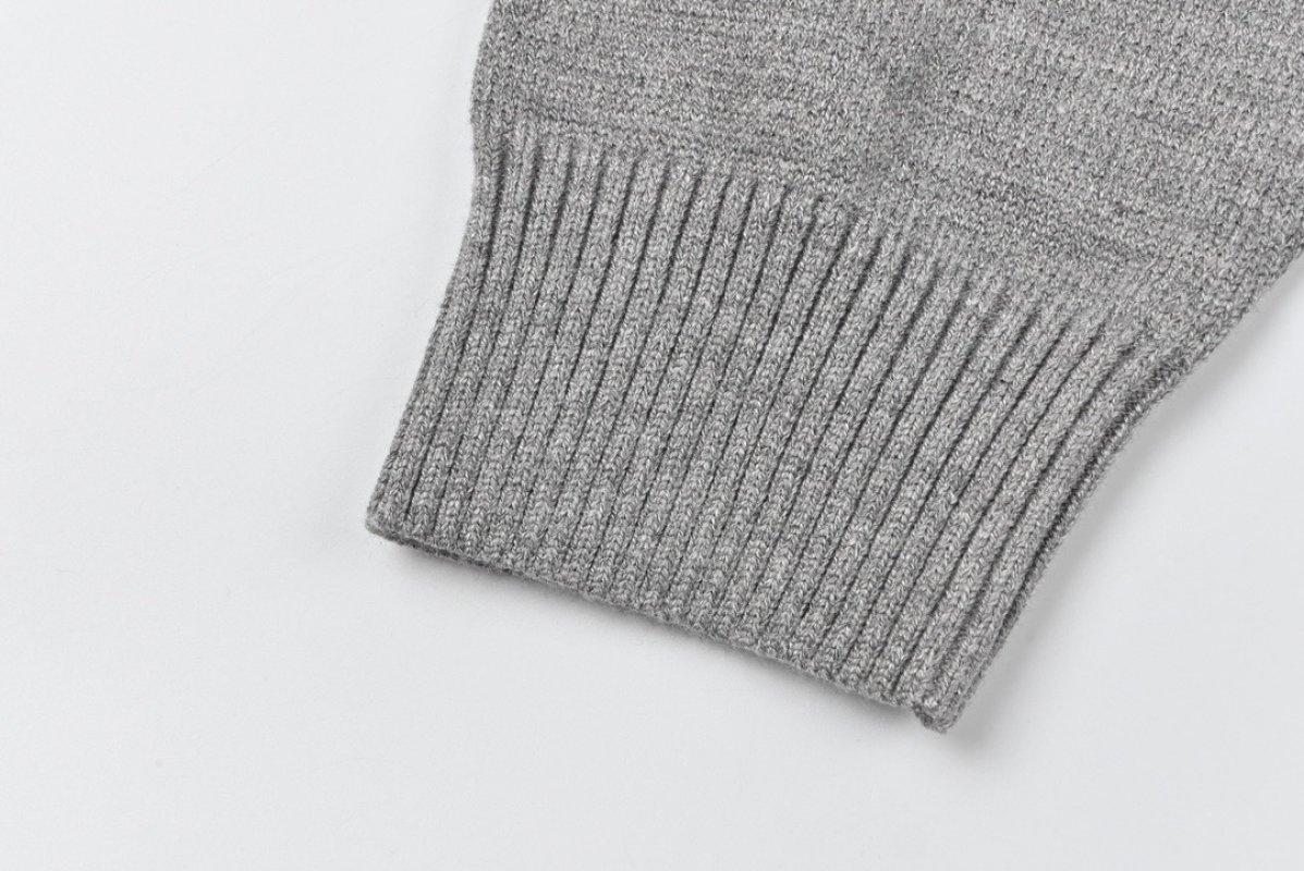 Gray Knit Button-Up Cardigan Sweater view