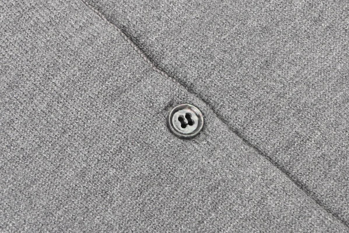 Gray Knit Button-Up Cardigan Sweater view